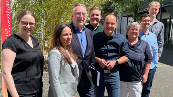 Kandidatinnen und Kandidaten zur Europawahl (v.l.n.r. Silke Hansmann, Leyla Hatami, Bernd Lange, Pascal Seidel, Maximilian Schmidt, Dr. Cornelia Ott, Marco Albers, Patrick Semrau